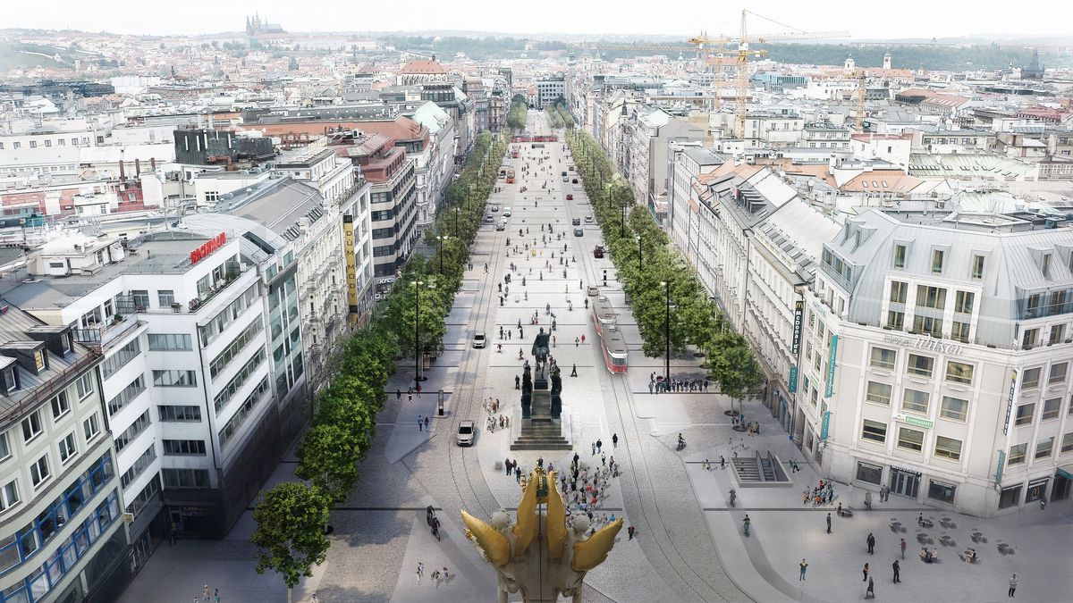 Na Václavském náměstí se začnou stavět tramvajové koleje